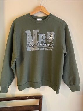 Jerzees Olive Green Myrtle Beach Crewneck Sweatshirt